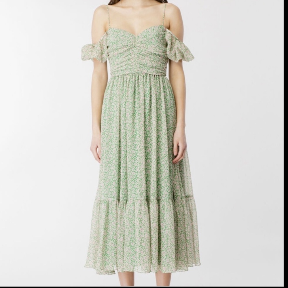 Floral Green Maxi Skirt